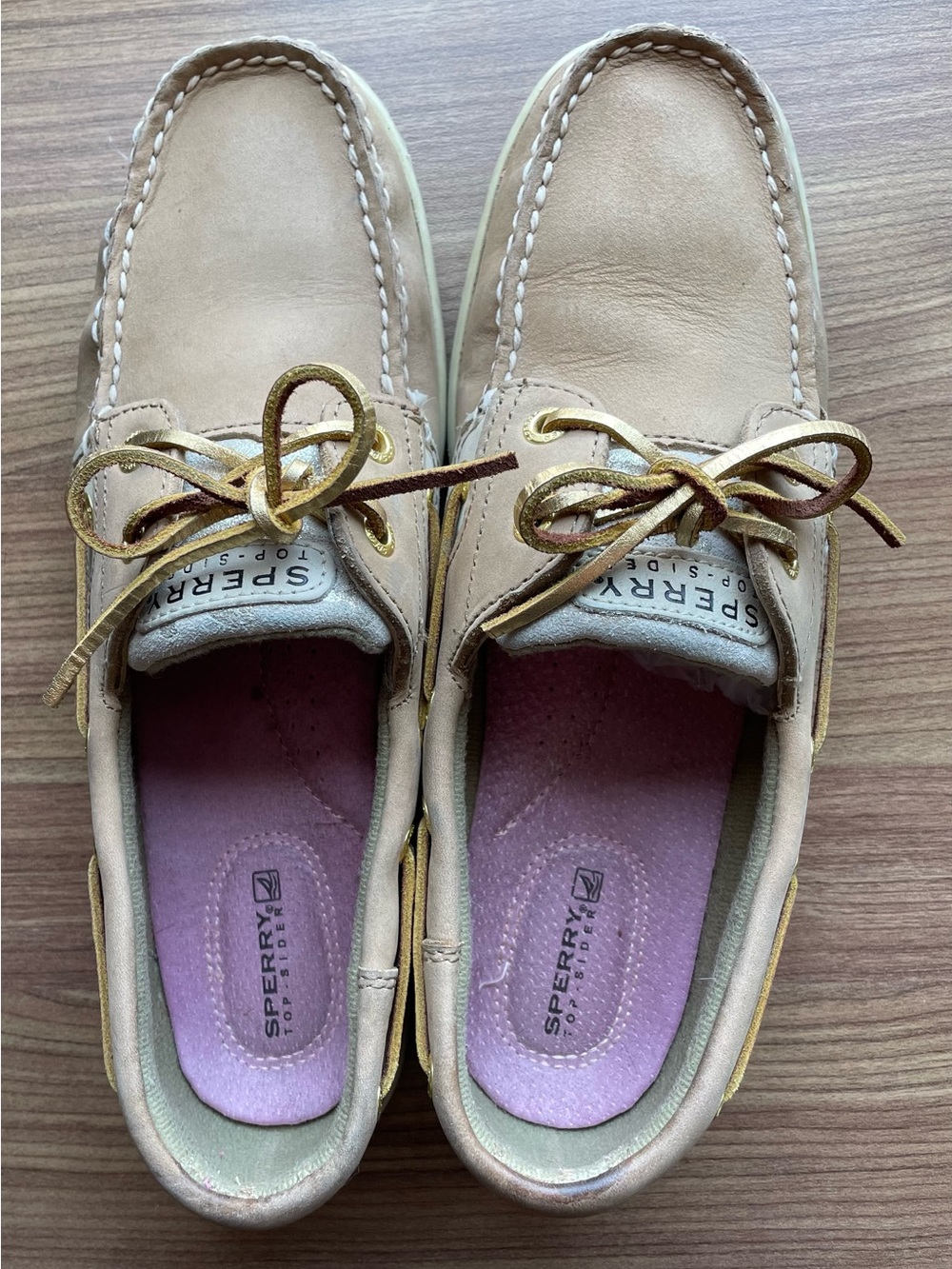 Sperry Top-Sider Angelfish Women's Boat Shoes Size 9.5M Tan Gold Metallic